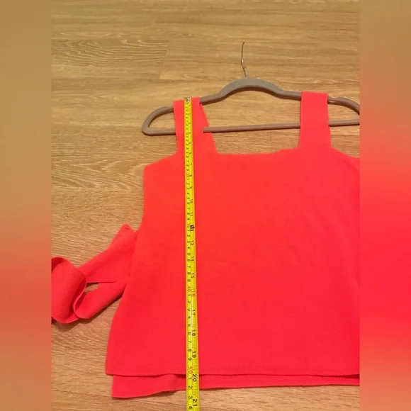 Anthropologie Harlow Neon Orange Coral Sweater Knit Tank - Picture 15 of 15